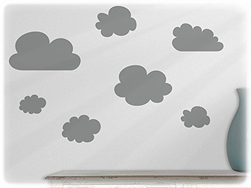 Preisvergleich Produktbild wandfabrik - Wandtattoo - 12 schöne Wolken in mittelgrau