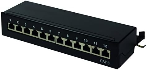 Professional Patch Panels, Table/Wall/Desktop, STP (Shielded) black 12-Port