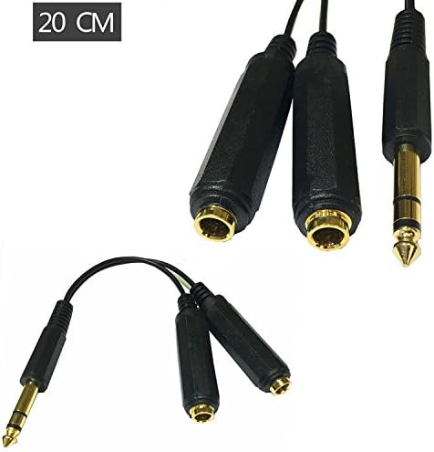 Gold butterfly@ 6.35mm Sub-two Audio Cable 6.5 Male Turn Double 6.5 Female Three Core to Large Two Core Cable (0.2M)