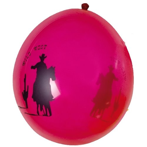 Luftballons Wild West rot-gelb-weiß 6er Pack