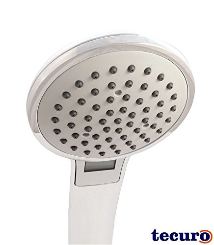 tecuro 1-strahlige LED-Handbrause Duschkopf Brausekopf Ø 108 mm, mit Temperatur- und Verbrauchsanzeige - 3
