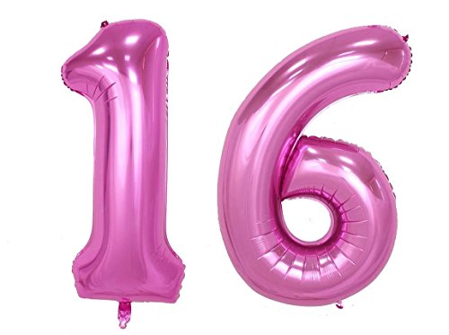 HS 100CM Uni Pink Folienballon MEGA Zahlen 10--95 Heliumerfüllung