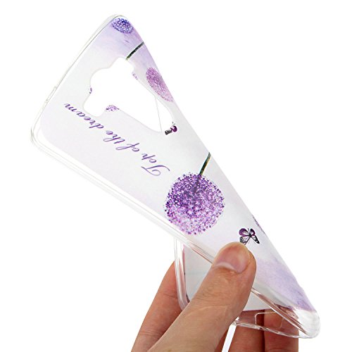 LG G4 Hülle Silikon – Feeltech [Free Black 2 in 1 Stylus Pen] Transparent Weiche Schutzhülle Weicher Flexibel Gel Silikon TPU Hülle ultra dünn Stoßfest Telefon Kasten Schutz Tasche Schutzhülle Durchsichtig Handyhülle Crystal Clear Backcover Bumper Case Schale für LG G4 with Embossed Pattern Design – Purpur - 6