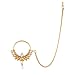 I Jewels Traditional Gold Plated Nose Ring/Nath with Chain For Women NL14 RS.349.00