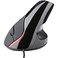 eWINNER USB Wired Ergonomic Vertical Mouse Advanced Ergonomic Design Reduces Muscle Strain 5 Buttons Compatible with PC Desktop Mac (Black)