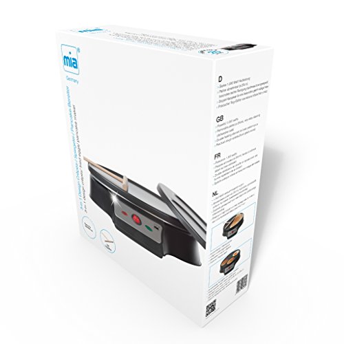 Mia CP 6075 Crepes-/Spiegelei-/Pancake-Maker, 2 unterschiedliche Bakc-/Grillplatten abnehmbar, 1,000 W, schwarz - 4