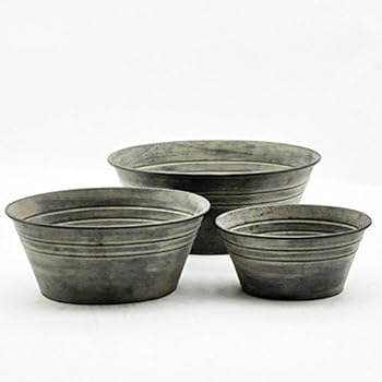 Large Galvanised Zinc Dolly Tub Plant Pot Barrel Garden 