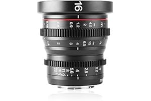 Meike - Grandangolare, obiettivo Prime Cinema fisso, messa a fuoco manuale, 16 mm, T2.2, per videocamere/fotocamere tascabili BMPCC M43 Micro con attacco MFT 4/3