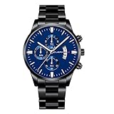 Gaddrt CUENA Herrenmode Militär Edelstahl Analog Datum Sport Quarz-Armbanduhr Herrenuhr (B)