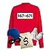 Produktbild Sweatshirt Panzerknacker Herren Deluxe+ Kostüm-Set Wunschnummer Karneval JGA XS - 5XL Fasching JGA Party Sitzung, Größe:5XL, Logo & Set:Standard-Nr./Set deluxe+ (167-761/Shirt+Cap+Maske+Hands.+Beutel)