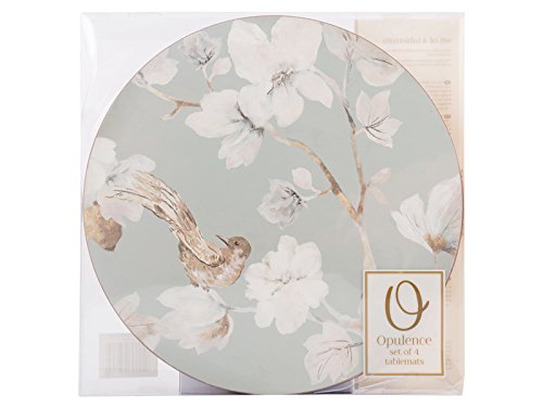 Creative Tops Duck Egg Floral Bird Runde Unterseite aus Kork Premium Tischsets, 4 Stück - 3
