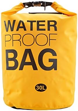 Aquatic Dude Premium 30L Waterproof Dry Bag with Long Adjustable Shoulder Strap,Perfect for Kayaking / Boating / Canoeing / Fishing / Rafting / Swimming / Camping / Snowboarding,Color Yellow