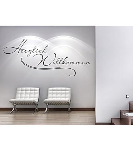 Tür-/Wandtattoo „Herzlich Willkommen“ – 60 X 38 Cm, Selbstklebend, In Vielen Farben & Größen Wählbar