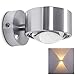 Produktbild Wandlampe Silber mit besonderem Lichteffekt - dimmbare Metall-Lampe mit Glas-Schirm - indirekte Raum-Beleuchtung für alle Räume