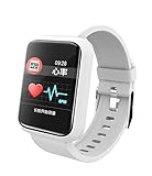 GYQ@ Smart-Armband IP68 wasserdicht Schrittzähler Herzfrequenzüberwachung 1,3 Farbdisplay, weiß