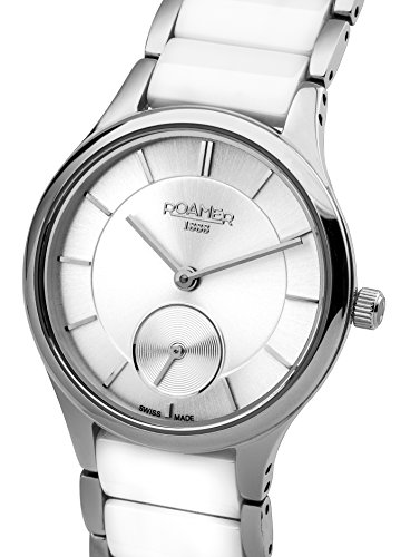 Roamer Women's Quartz Watch with Silver Dial Analogue Display and White Ceramic Strap 677855 41 15 60