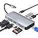 Produktbild USB C Hub, USB Typ C Hub 8 in 1 mit HDMI 4K, 100M LAN-Ethernet-RJ45, 1080P-VGA, 2 USB 3.0-, SD/TF-Kartenleser, Typ C-PD-Anschluss