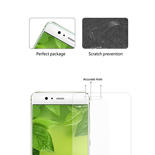 [2 Stück]Huawei P10 Panzerglas Schutzfolie, EUGO 9H Hartglas Schutzfolie Displayschutz für Huawei P10 – Transparent - 4