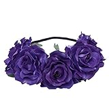 Damen Simulation Rose Blumen Haarband Stirnband Kopfband, LEEDY Frauen Tanzparty Party Geschenk Neuheit Blume Muster bedruckt Verdreht Stirnbänder Mädchen Kopfbedeckung