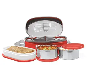 Milton Executive Lunch Insulated Tiffin, Set of 3, Red
