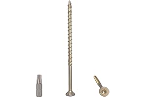 MARCOPOL Paquete de 40 tornillos universales de acero chapado en zinc amarillo de 6 x 120 mm, cabeza torx, cabeza avellanada, tornillos de aglomerado (40, 6 x 120 mm)