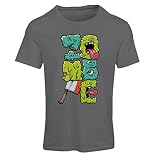 Camiseta mujer Zombi regalo del friki idea para un regalo inusual (Large Grafito Multicolor)