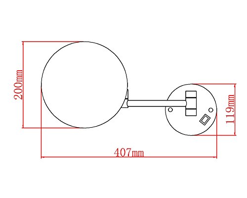 GuRun Badspiegel mit Beleuchtung 10 Fach Vergroesserung,durchmesser 20cm, Tageslicht LEDs,verchromt M1806D(20CM,10X) - 5