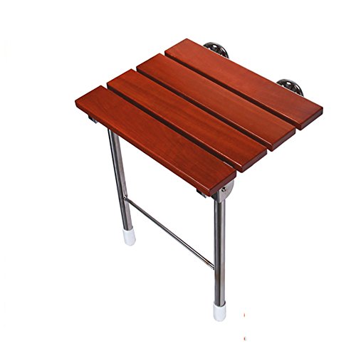 Preisvergleich Produktbild Aufwärmender Bad Sitz Klappbarer Hocker Älterer Safe Sanitär Duschstühle Wandpaneel Teakholz Mit Bein