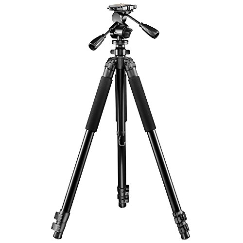 Walimex ProFT-665T 3D panhead tripod for cameras (max. height 185 cm, rotatable centre column, bubble level, carry bag)