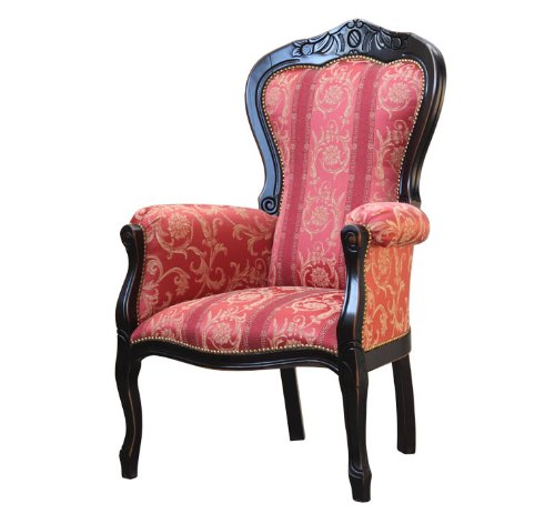 Preisvergleich Produktbild Schwarzer Sessel mit Schnitzarbeit