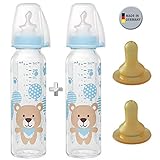 4 Tetina leche 0+: NIP biberon cristal 250 ml (2 unidades) 4 Tetina ( 2 tetina de silicona +2 tetina de látex )