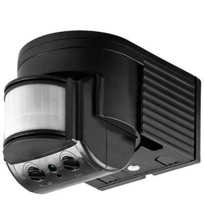 Preisvergleich Produktbild MANAX® IR Bewegungsmelder - schwenkbar, Erfassungswinkel 180°, IP44, schwarz