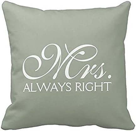WENSING Mrs Right Newlywed Throw Pillow Case 18x18Inch 18"