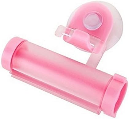 dragonaur Bathroom Useful Plastic Rolling Tube Squeezer Toothpaste Dispenser Holder (Pink)