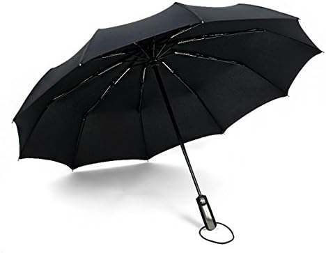 Cocogo 10 Ribs Travel Umbrella Windproof Automatic Folding Travel Umbrella with Auto Open and Close(2Black)