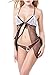 Produktbild Befox Damen Sexy Babydoll Lingerie Transparente Mesh und Lace Nachtwäsche Cute Kontrast Farbe Design
