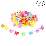 Pizies Butterfly Hair Clips Claw Barrettes, Assorted Color Mini Jaw Clip Hairpin Hair Accessories for Women and Girls,100 Pieces