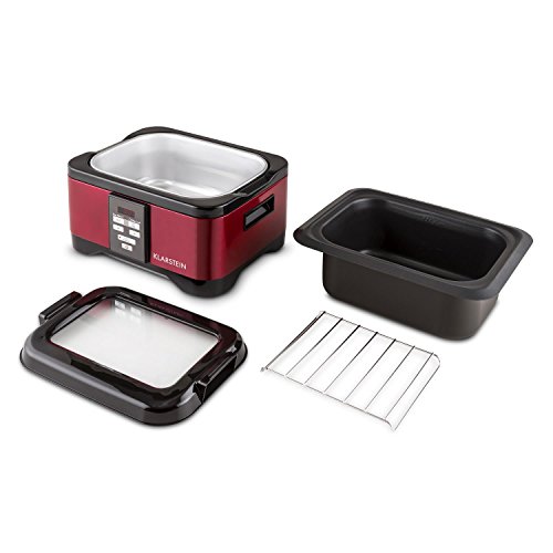 Klarstein Tastemaker Sous vide Garer Vakuum-Garer zum Niedrig-Temperatur garen (6 Liter Vakuumgarer, 550 W, Edelstahl, inkl. Grillrost und Gar-Einsatz) rot - 8