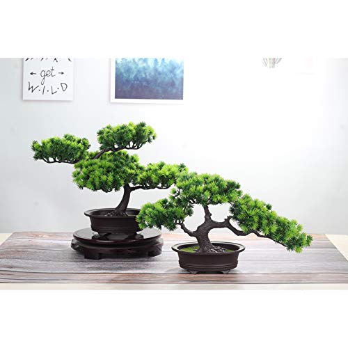 jianbo Kunstpflanze Pflanze,Japanischer Feng Shui Pinien ,Feng Shui Lucky Deko,Kunstbaum ,Höhe ca. 20 cm ,GrüN, #39 - 5
