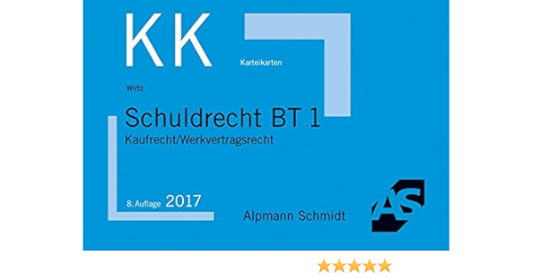 Karteikarten Schuldrecht Bt 1 Kaufrecht Werkvertragsrecht Amazon De Wirtz Tobias Bucher