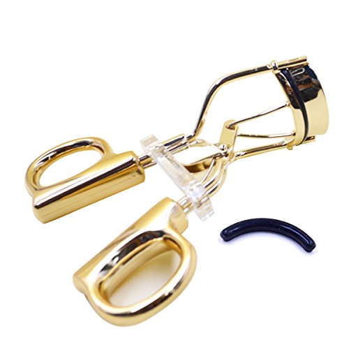 Millya Eyelash Curler Soft Silicone Pad Eyelash Curler Gold Manual Eyelashes Curler with One Refill Pad