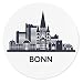 Produktbild Merchandise for Fans Bonn Nordrhein-Westfalen Silhouette, Mauspad rund aus Textil 20cm, Rutschfester Kautschukrücken, für alle Maustypen
