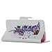 Etche Stand Case for Samsung Galaxy Note 5 ,Leather Wallet Case for Samsung Galaxy Note 5,Cute Feather Pu Leather Magnetic Flip Case with Card Holder for Samsung Galaxy Note 5 with Blue Stylus Pen and Bling Glitter Diamond Dust Plug Colors Random-Feather