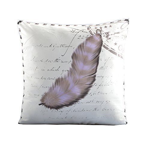 Deko Kissen Bezüge 45x45cm Kissenbezug Dekokissen Shabby Chic Landhaus (Groß Feder)