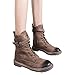 Produktbild TianWlio Stiefel Frauen Herbst Winter Schuhe Stiefeletten Boots Mode Flock Reißverschluss Solide Metall Stiefeletten Runde Zehen Schuhe Khaki 37