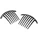 2Pcs Women Girls Black Plastic Side Clip Hair Comb Slide Headwear Accessory