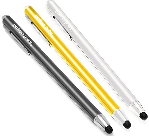 B & D 3 Stück Kapazitiver Eingabestift Touchstift Stylus Touch Pen mit 15 x Ersatz-Spitzen für Apple iPad,iPhone,iPod,Kindle,Tablet,Galaxy, LG,HTC und alle Touchscreen-Geräte(Schwarz / Silber / Gold)