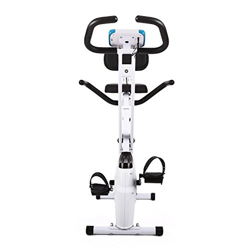 Klarfit Azura Ergometer Heimtrainer für Ausdauertraining, Fitnessfahrrad ( bis 100 kg belastbar, 8-stufiger Widerstand, Trainingscomputer, Pulsmesser) weiß-blau - 3