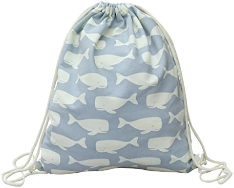 Thinkbay Fashion Canvas Kids Cartoon Printed Drawstring Backpack