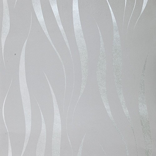 Hochwertig HANMERO®Mustertapete Simpel Modern Vliestapete Relief 0,53m*10m 7 Farben für Schlafzimmer, Wohnzimmer Wallpaper (silber-grau) … - 3
